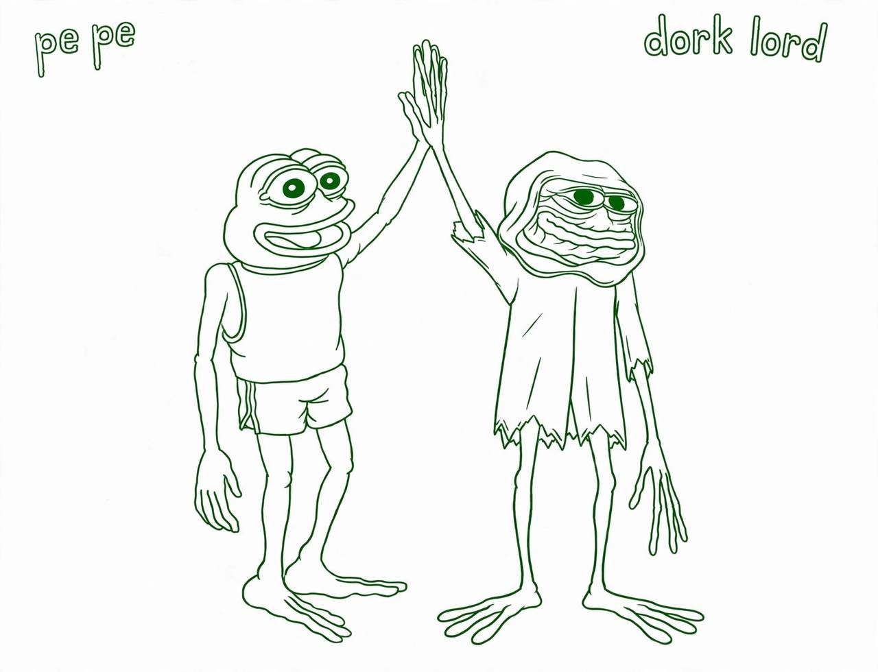 Pepe and Dork Lord high five